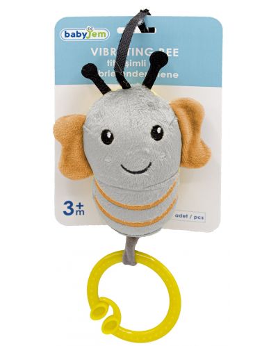 Goat Laboratory Mary Jucărie vibratoare pentru copii BabyJem - Bee, gri, 15 x 8 cm | Ozone.ro