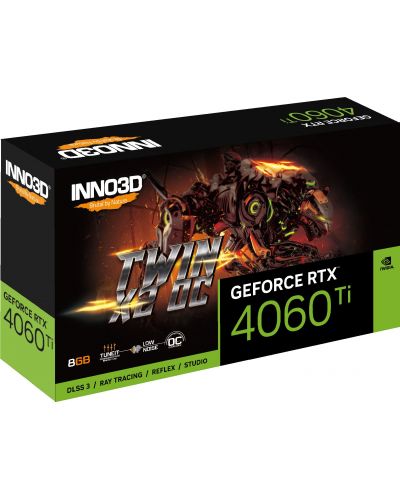 Inno3D - Placă video GeForce RTX 4060 Ti Twin X2 OC, 8GB, GDDR6 - 3