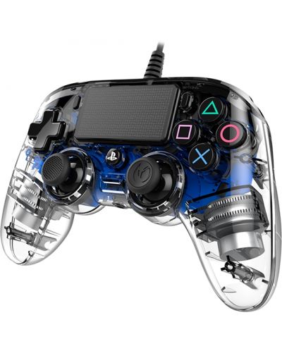 Controller Nacon pentru PS4 - Wired Illuminated Compact Controller, crystal blue - 5