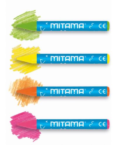 Creioane cu ceară Mitama - Lavabile, 10 + 4 culori - 2