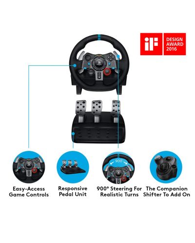 Volan cu pedale Logitech - G29, pentru PC si PS4/PS5, negru - 7