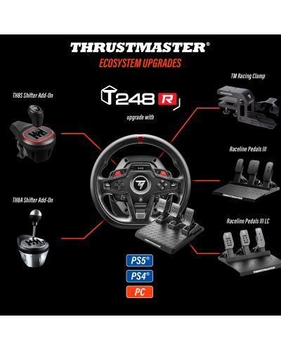 Volan cu pedale Thrustmaster - T248R, negru (Playstation / PC