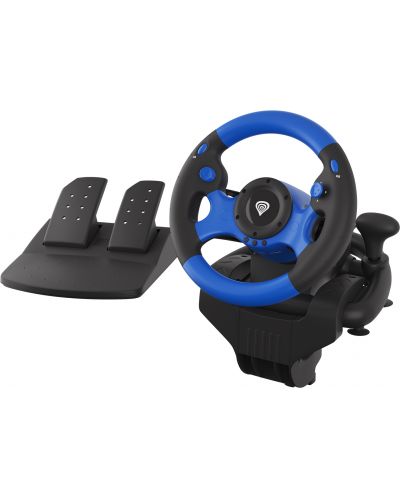 Volan cu pedale Genesis - Seaborg 350, pentru PC/Console, negru/albastru - 1