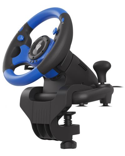 Volan cu pedale Genesis - Seaborg 350, pentru PC/Console, negru/albastru - 2