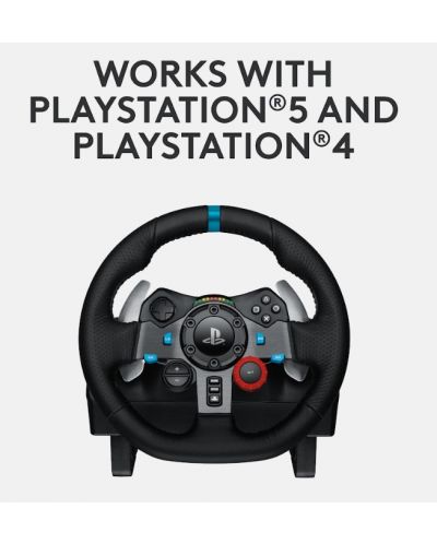Volan cu pedale și căști Logitech - G29 Driving Force, Astro A10, PS5/PS4, albe - 2