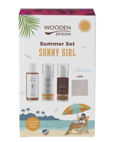 Wooden Spoon Set de vară Sunny Girl, 3 piese + cadou - 1