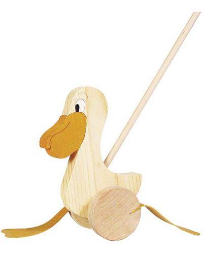 Jucarie din lemn de impins Goki - Pelican - 1