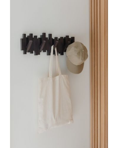 Cuier de perete Umbra - Sticks, cu 5 cârlige, espresso - 6