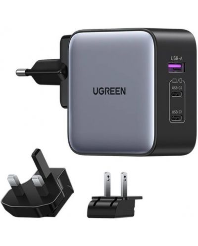 Încărcător Ugreen - CD296, USB-A/C, US/UK/EU, 65W, negru