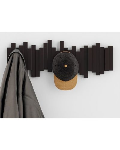 Cuier de perete Umbra - Sticks, cu 5 cârlige, espresso - 7