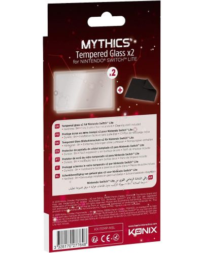 Konix - Mythics 9H Tempered Glass Protector, 2 buc (Nintendo Switch Lite) - 2