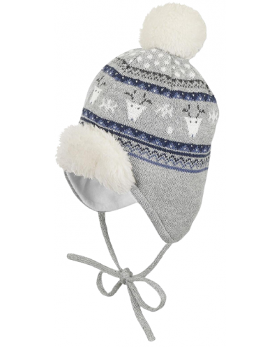 Pălărie de iarnă pentru bebeluși cu pompon Sterntaler - 43 cm, 5-6 luni - 1