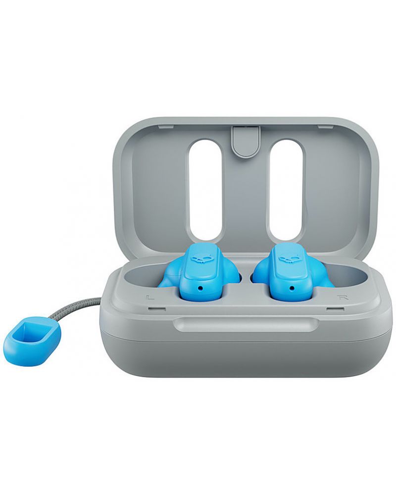 Casti sport cu microfon Skullcandy - Dime, TWS, gri/albastre | Ozone.ro