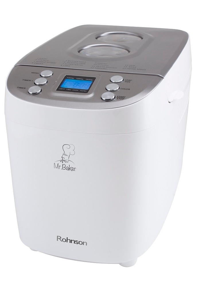 Maşină de pâine Rohnson - R-2098, 850W, 15 programe, albă