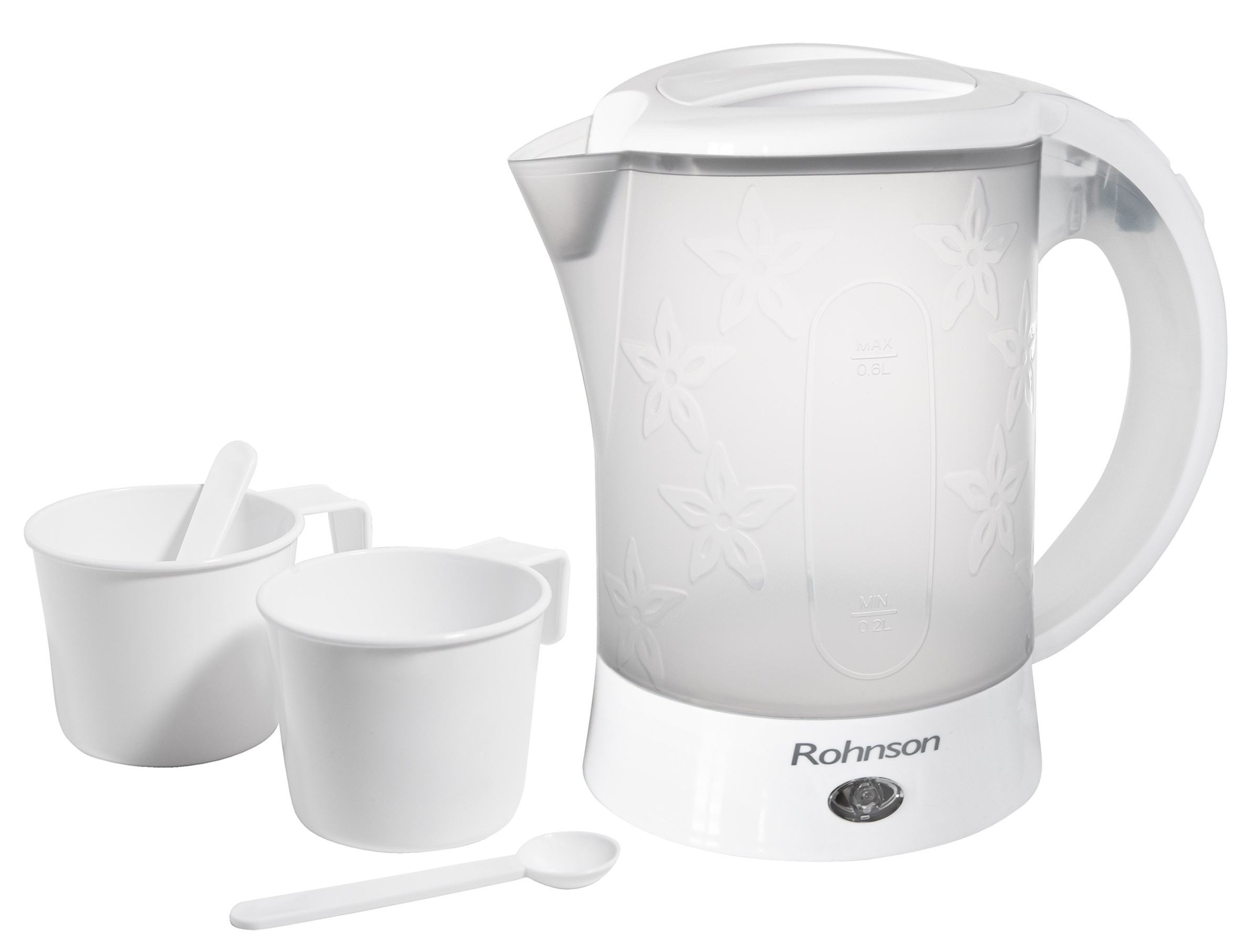 Fierbător electric Rohnson - R-7105, 600W, 0.6 l, alb