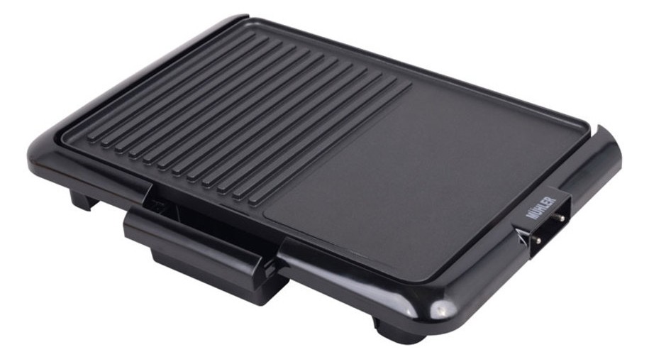 Grătar electric Muhler - MG-2536, 2000W, antiaderent, plat/nervat, negru - imagine 1