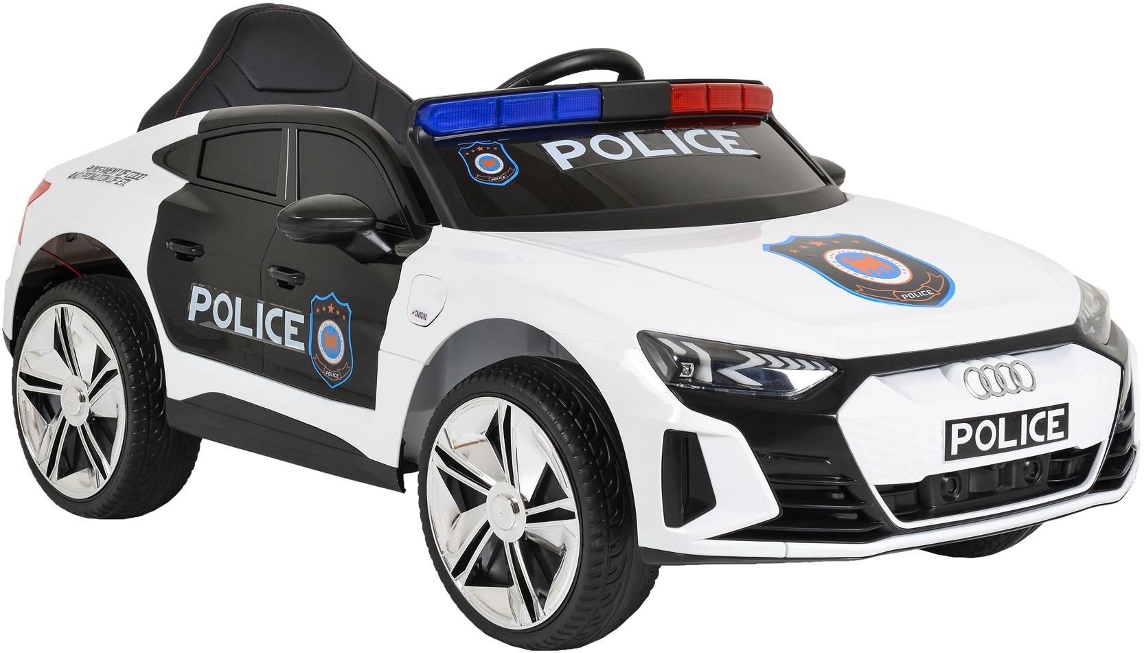 Mașină cu baterie Audi - Audi RS e-tron 717, alb, poliție - imagine 1