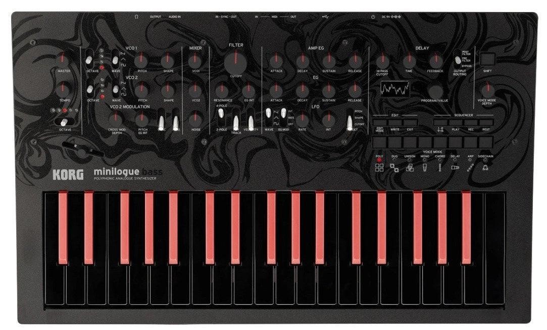 Sintetizator analogic Korg Minilogue Bass - negru/roșu - imagine 1