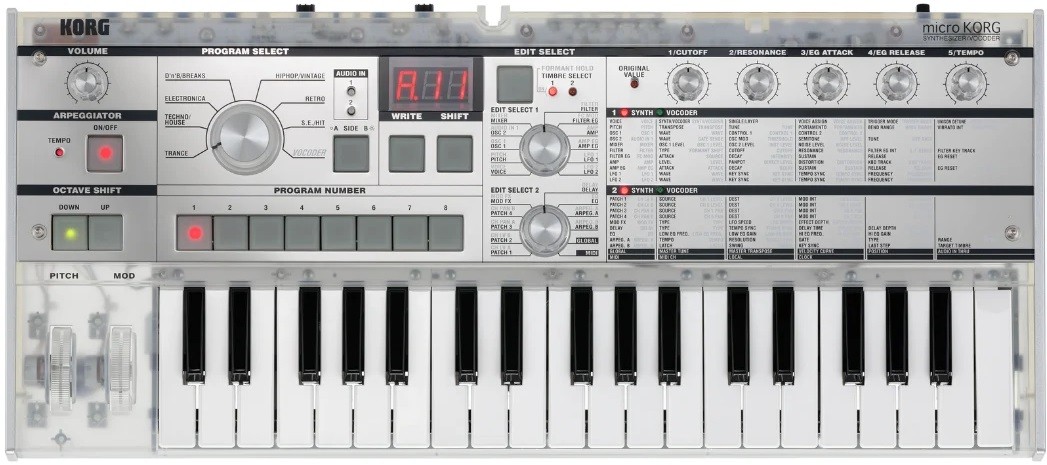 Sintetizator analogic Korg - microKORG Crystal, 37 taste, transparent