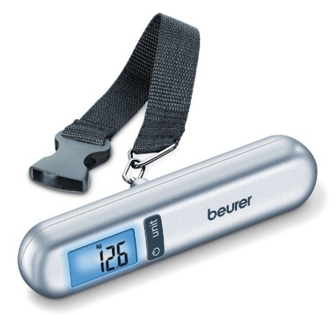 Cântar electronic pentru bagaje - Beurer LS 06, 40 kg, alb/gri
