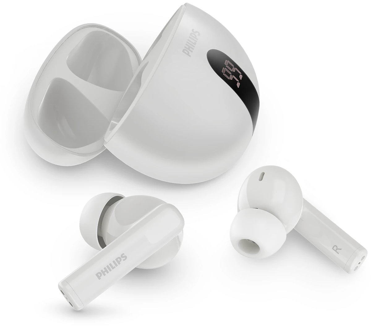Căști fără fir Philips - TAT2520WT/00, TWS, ANC, alb