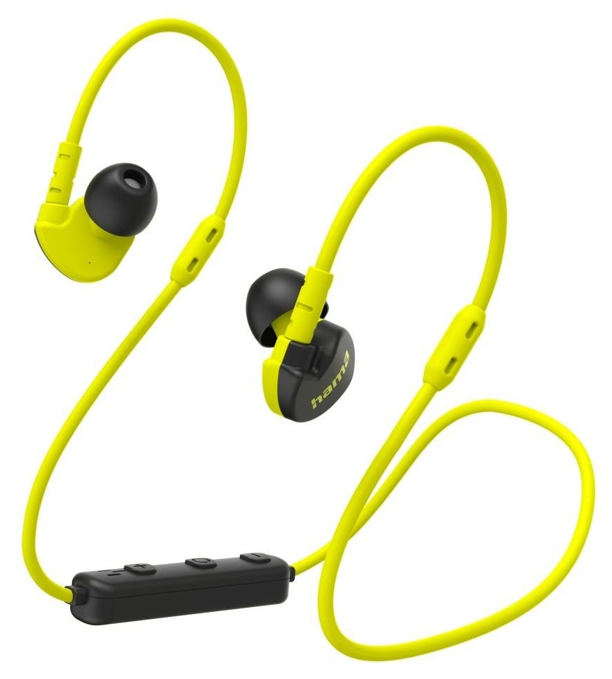 Căști wireless cu un microfon Hama - Freedom Athletics III, galben/negre - imagine 1