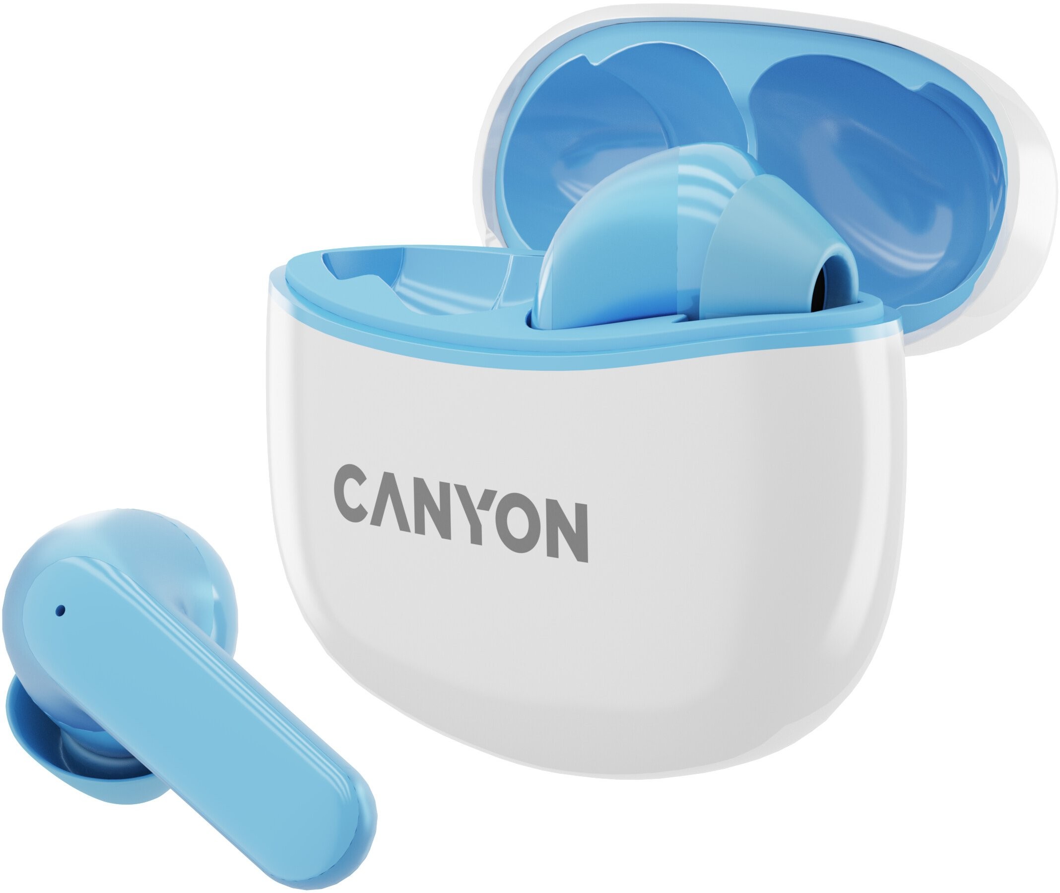 Căști wireless Canyon - TWS-5, albastre - imagine 1