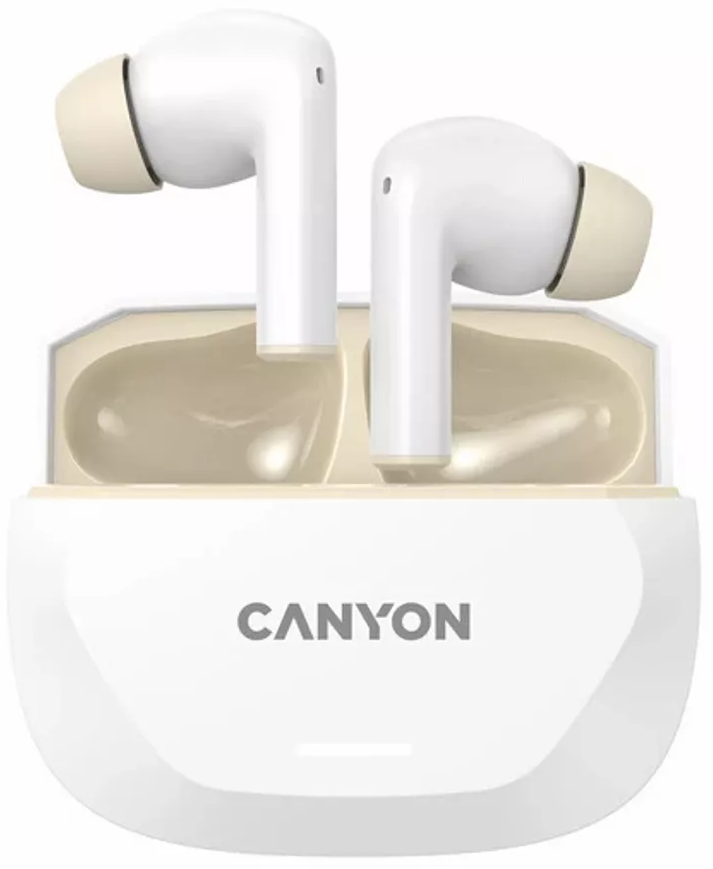 Căști wireless Canyon - Hexagon 7, TWS, ANC, alb/bej - imagine 1