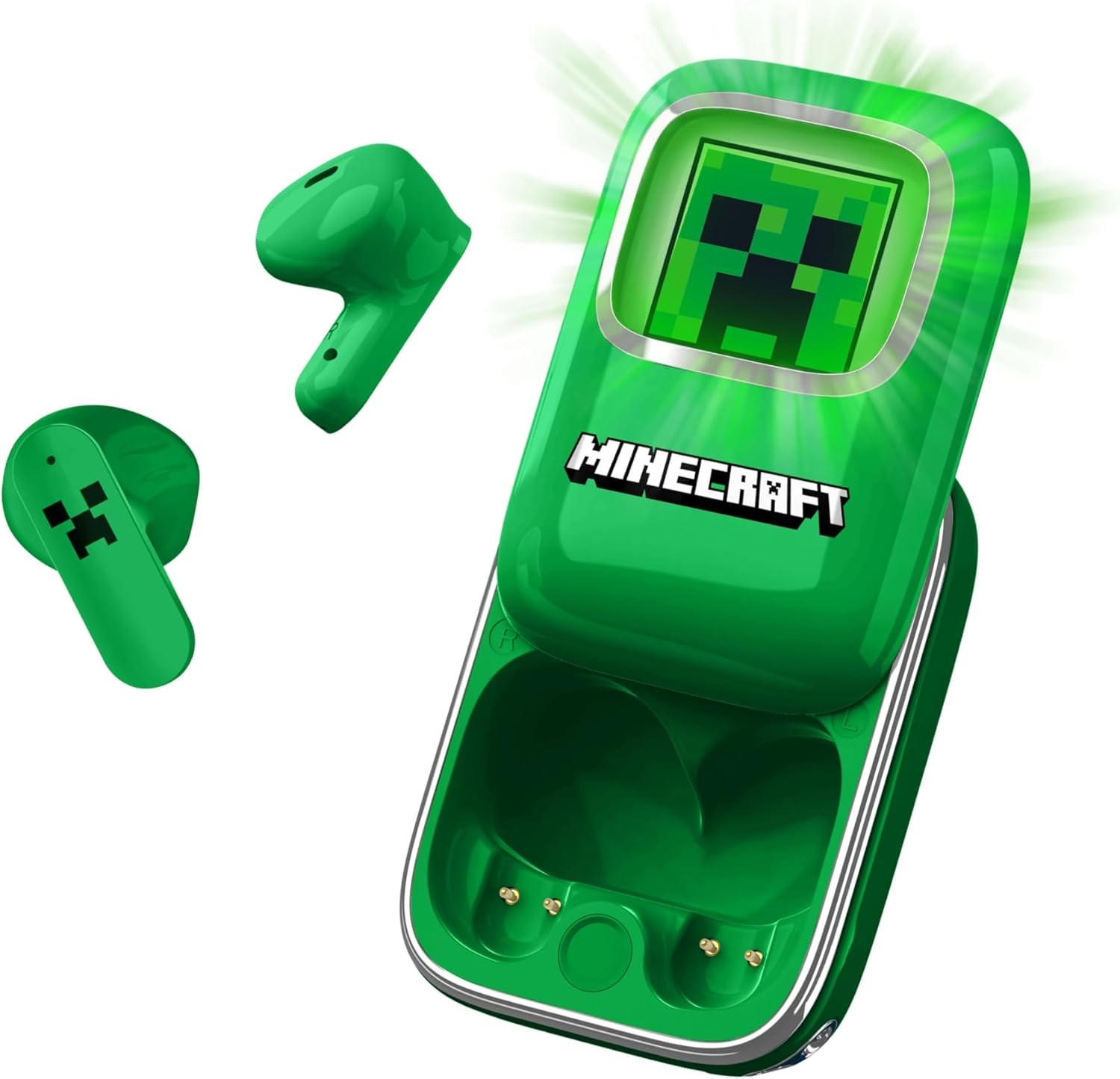 Căști fără fir OTL Technologies - Minecraft Creeper Slide, TWS, verde