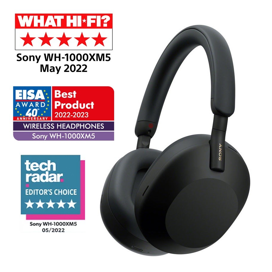 Căști wireless Sony - WH-1000XM5, Hard Case, ANC, negre | Ozone.ro
