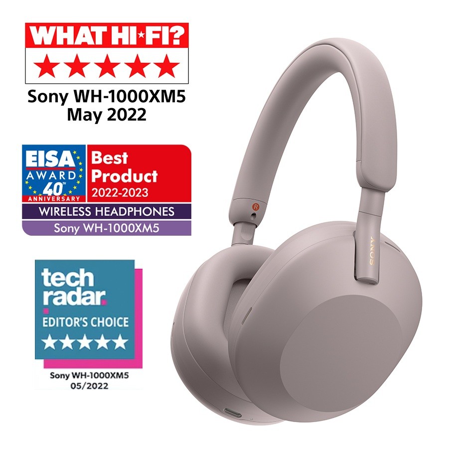 Căști wireless Sony - WH-1000XM5, Hard Case, ANC, roz