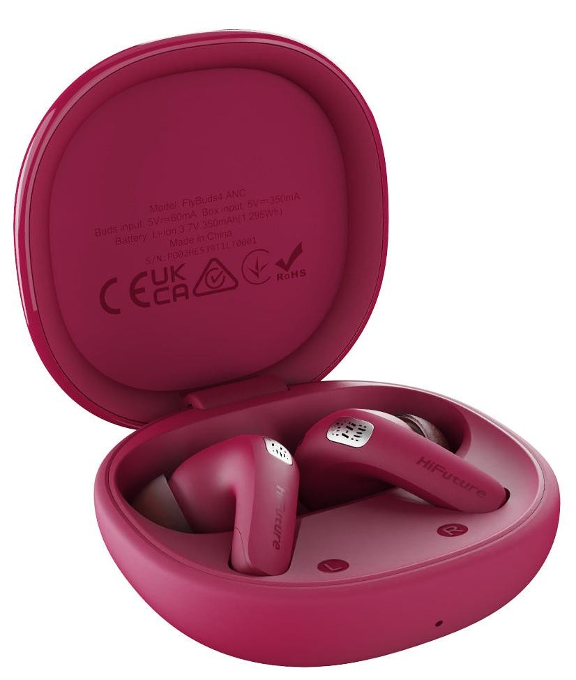 Căști wireless HiFuture - FlyBuds 4, TWS, IPX5, ANC, roz