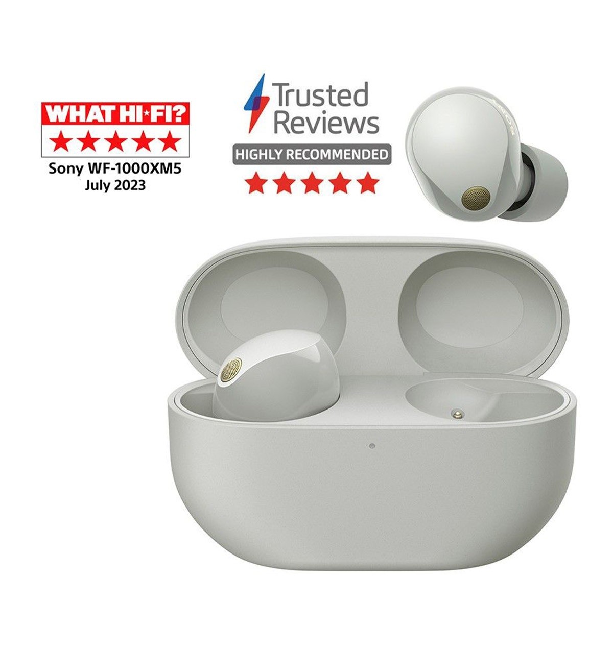 Căști wireless Sony - WF-1000XM5, TWS, ANC, argintiu | Ozone.ro