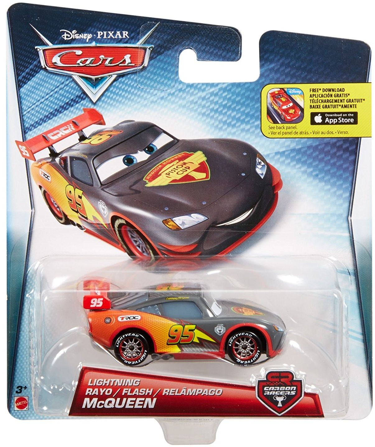 Carucior Mattel Cars Carbon Racers troleibuz - Lightning McQueen