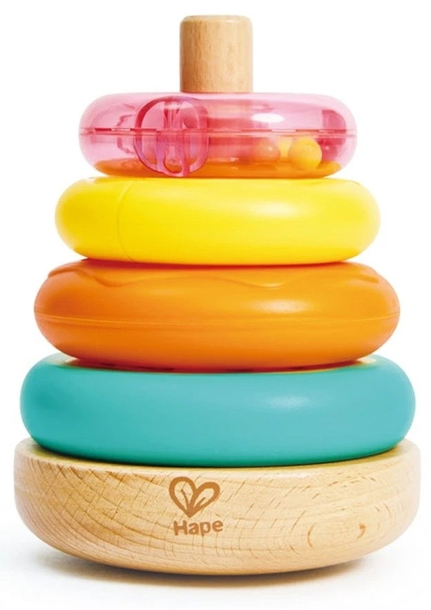 Jucărie din lemn pentru sortare HaPe International - Donut, 5 piese - imagine 1
