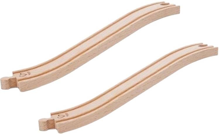 Set din lemn HaPe International - S-șine de cale ferată modelate, 2 bucăți - imagine 1