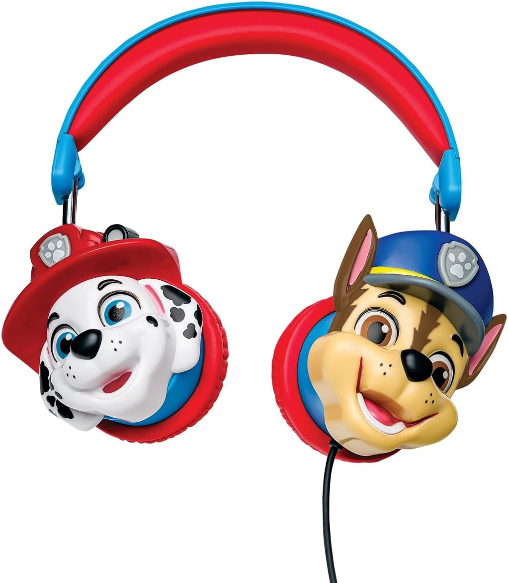 Căști pentru copii Lexibook - Paw Patrol, Chase, 85 dB, albastre/roșii
