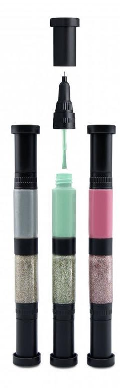 Set pentru unghii Buki France Professional Studio - Pensule, argintii, 3 culori