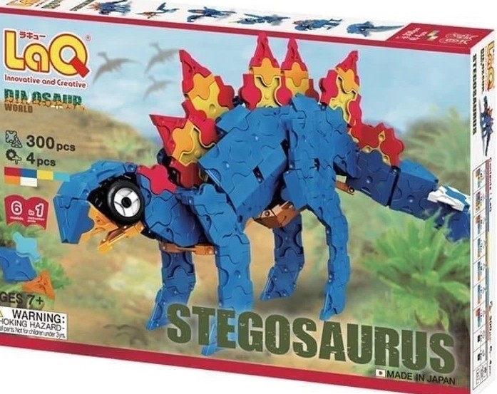 Constructor pentru copii 6 în 1 LaQ Dinosaur World - Stegosaurus, 304 piese - imagine 1