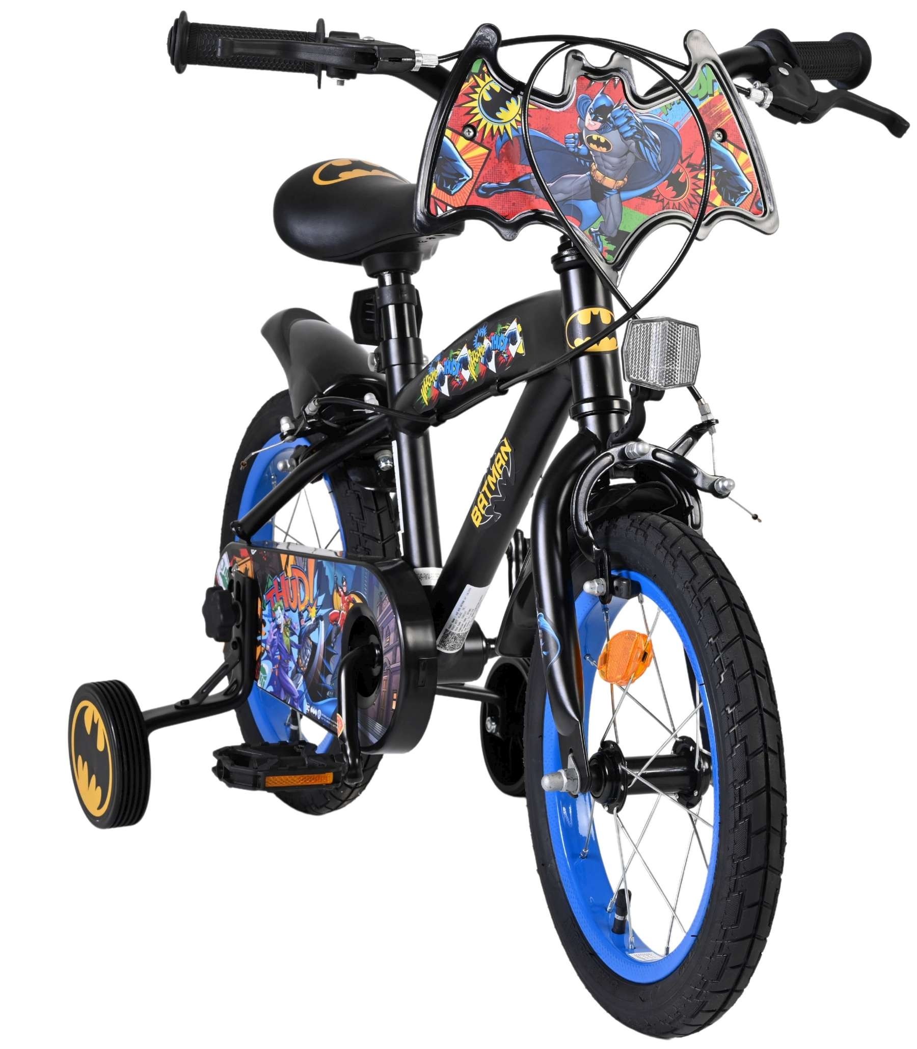 Bicicletă pentru copii cu roți ajutătoare E&L cycles - Batman, 14'' - imagine 1
