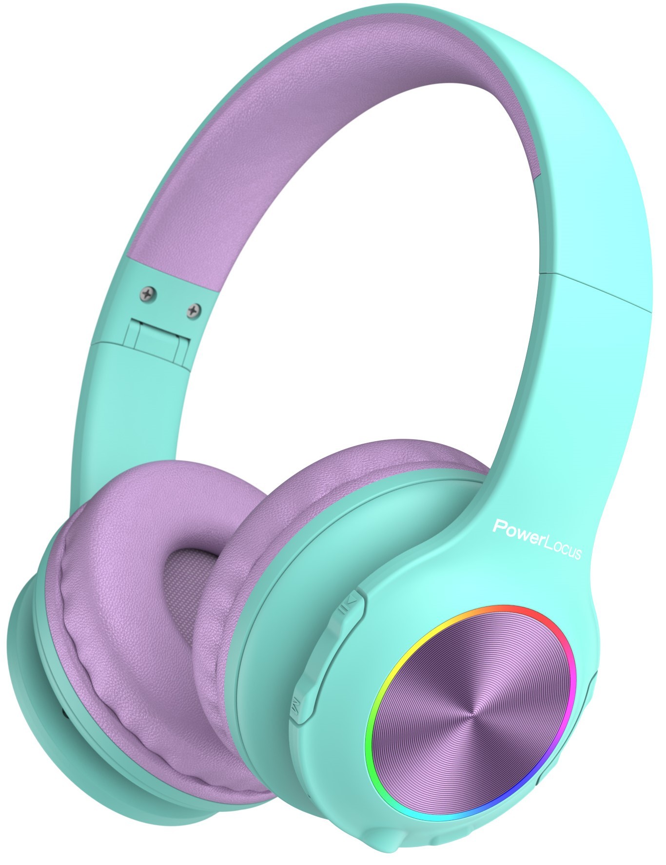 Căști pentru copii PowerLocus - PLED, wireless, gri/mov - imagine 1