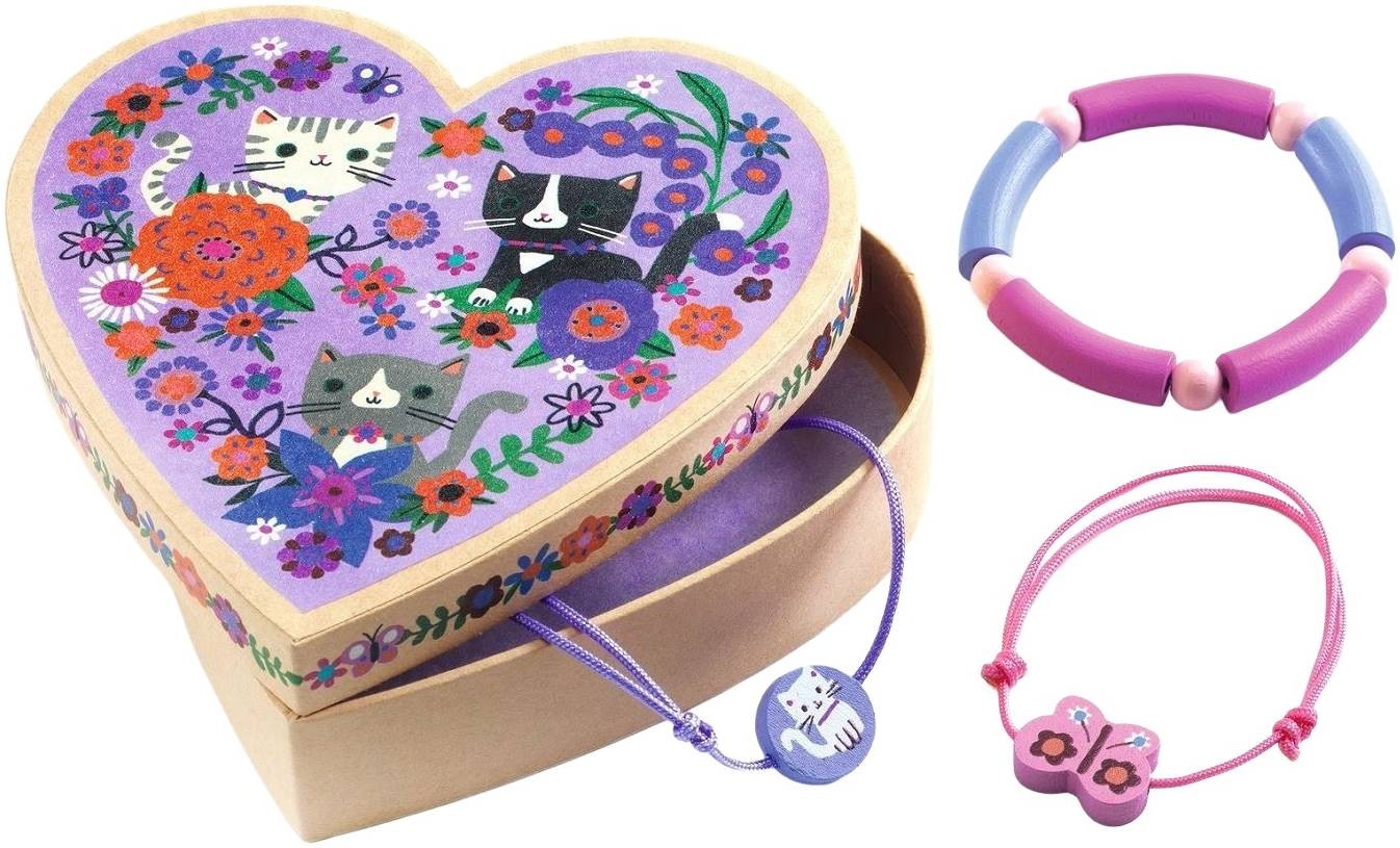 Set pentru copii Djeco - Cutie de bijuterii și 3 brățări Tara