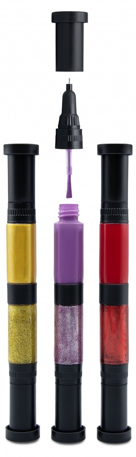 Set pentru unghii Buki France Professional Studio - Pensule, aurii, 3 culori