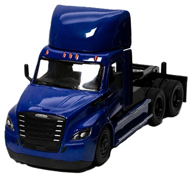 Jucărie pentru copii Kinsmart - Camion Freightliner eCascadia, 1:62, albastru