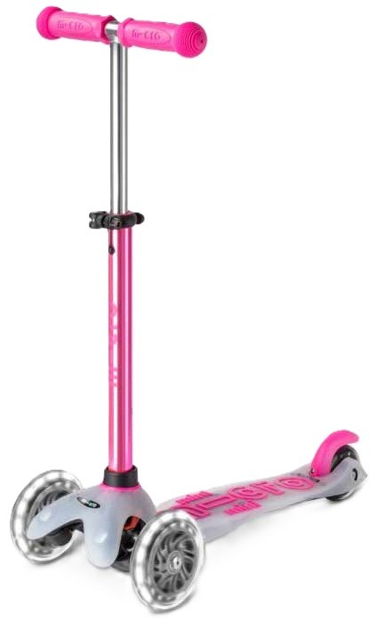 Trotinetă pentru copii Micro - Mini Deluxe, Flux LED, roz - imagine 1