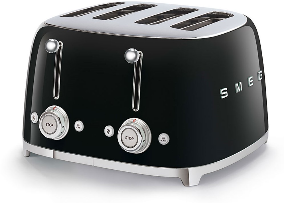Prăjitor de pâine dublu Smeg - TSF03BLEU, 2000W, 6 viteze, negru
