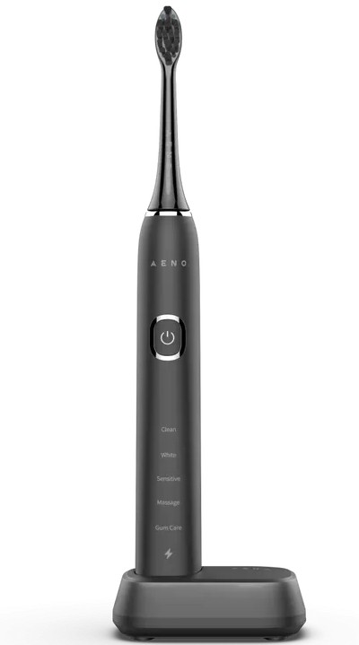 Periuță de dinți electrică AENO - DB6, 2 varfuri, neagră
