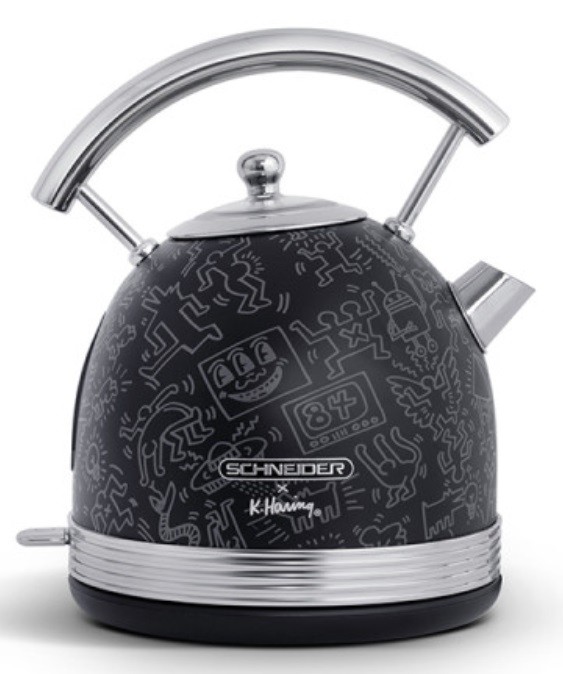 Fierbător electric Schneider - Keith Haring, 2200 W, 1.7 l, negru