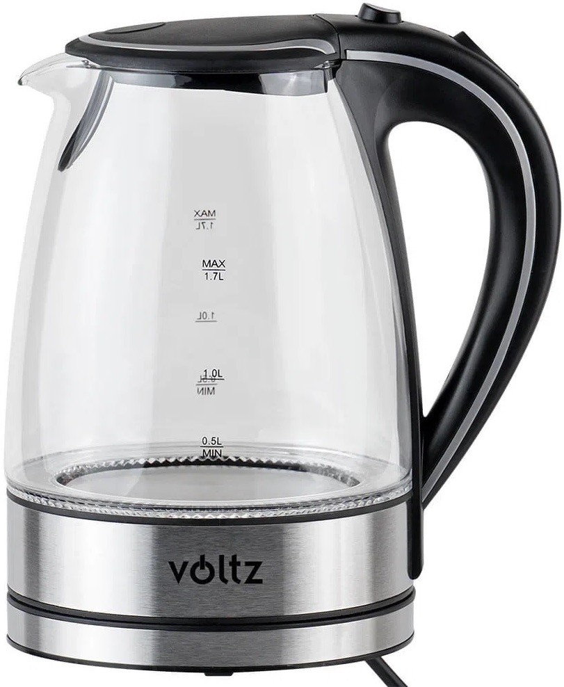 Fierbător electric Voltz - V51230E, 2200W, 1.7 l, negru