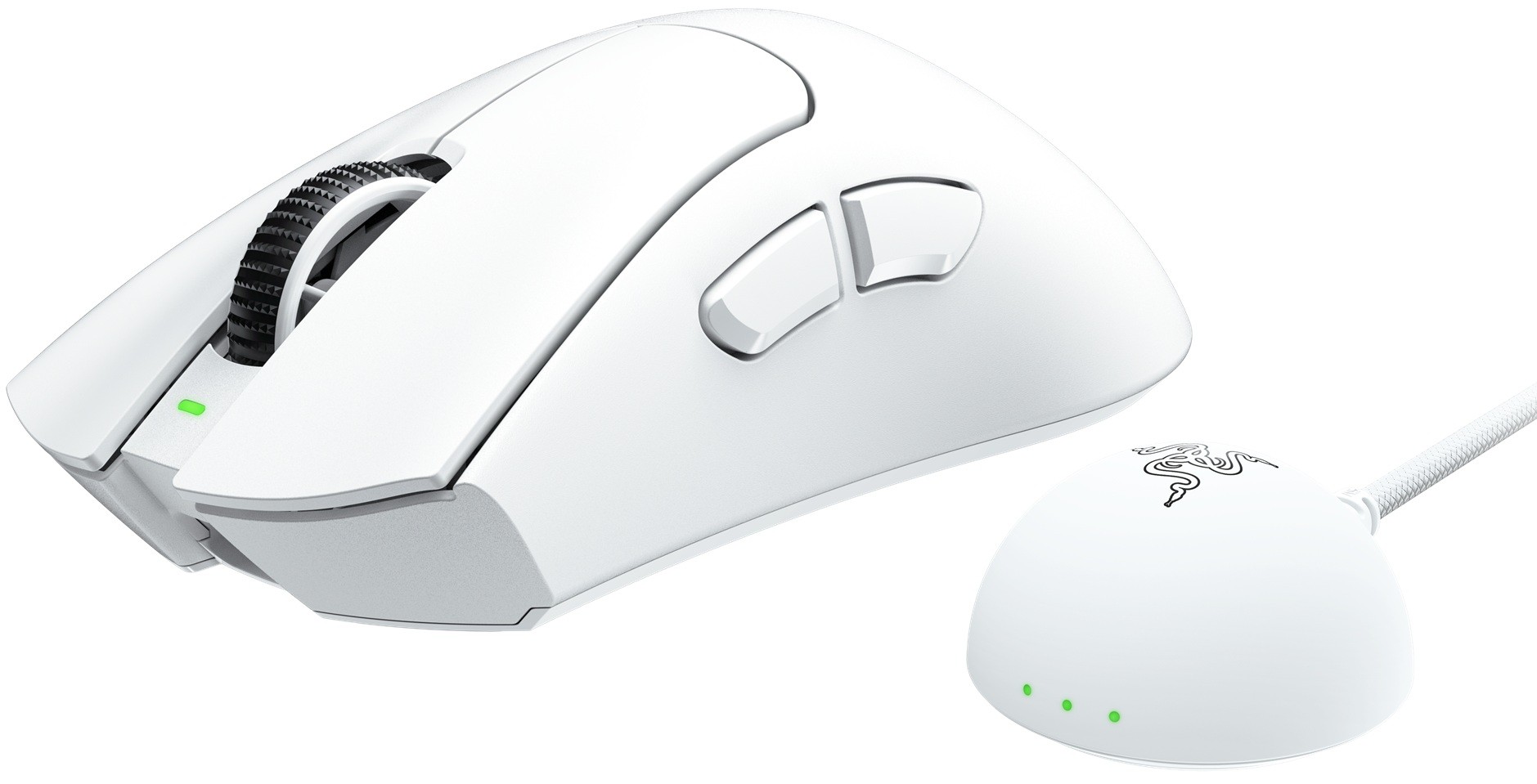 Mouse gaming Razer - DeathAdder V4 Pro, optic, wireless, alb